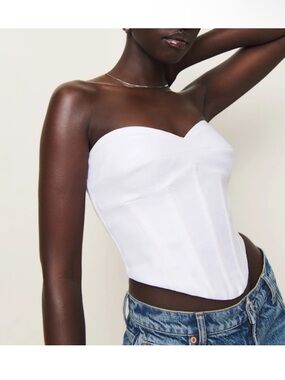 BNWT Reformation White Pacie Linen Corset Top